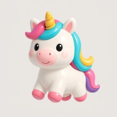 Colorful cute unicorn illustration.