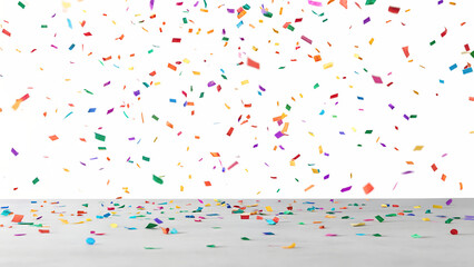Colorful confetti explosion isolated on transparent background (PNG format). Ideal for celebration themes, party graphics, birthdays, festivals, and New Year designs. High-resolution with no shadows.