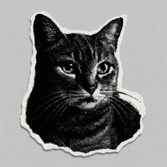 Fototapeta na wymiar Vintage cat illustration art