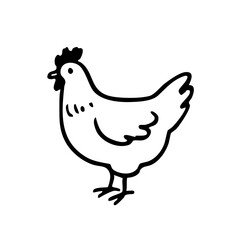 ニワトリ　線画　手書き