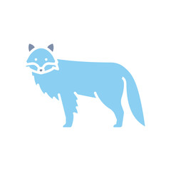 arctic fox color flat icon for digital and print projects. North american animals.
