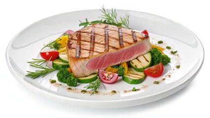 A black tattoo-style tuna leaping with dramatic water splashes, rendered in powerful silhouette.