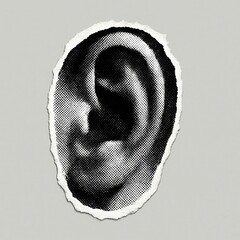 Vintage ear art illustration