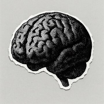 Vintage brain illustration art