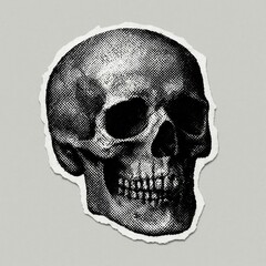 Fototapeta na wymiar Vintage skull art illustration