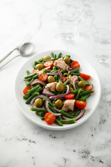 Nicoise salad with tuna and green bean