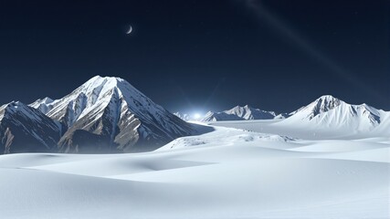 snow covered mountains