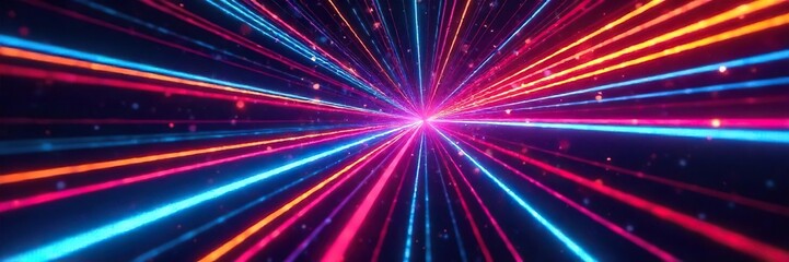 Fototapeta premium Mesmerizing timelapse of intersecting lines creating a dynamic visual pattern, perfect for abstract backgrounds or motion graphics Striking color contrasts and sharp detail , contrast, vibrant