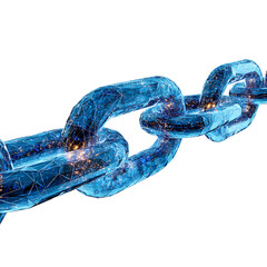PNG Blue Chain Link Connectivity Network Technology Abstract Background against transparent Background