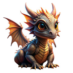 Fantasy Baby Dragon: A Digital Painting of a Mythical Creature