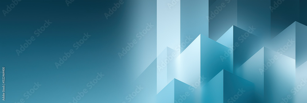 Poster angular blue geometric shapes create sophisticated modern abstract design composition.