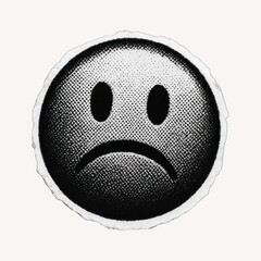 Monochrome distressed sad face
