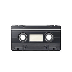 Fototapeta premium Retro Audio Cassette Tape Illustration Sound Memories Black Object on transparent background