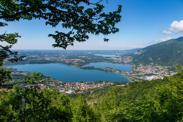 Landscape of Brianza's Lakes from Mount Barro