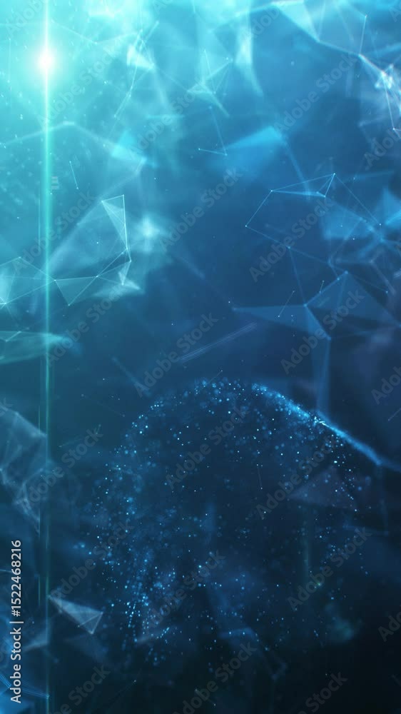 Wall mural abstract plexus neural network looped background 4k