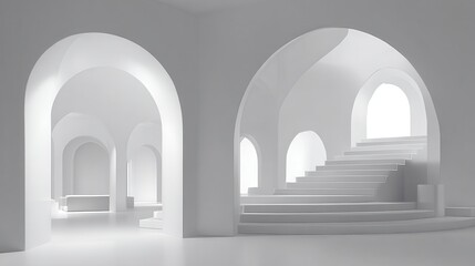 Fototapeta premium Modern Minimalist Architectural Space