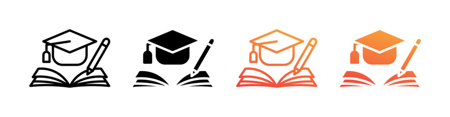 Education Multi Style Icon Set Vector 
