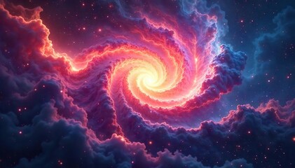 Abstract swirling nebula of vibrant light, futuristic and ethereal, perfect for science fiction or fantasy themes A captivating display of cosmic energy and otherworldly glow , ray, power
