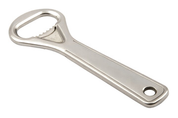 Metallic bottle opener kitchen utensil isolated on transparent background