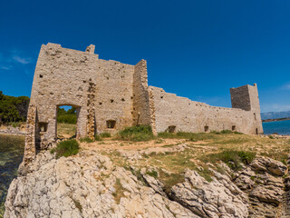 View of Kastelina castle ruins, Croatia. 