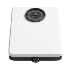 White Analog Bathroom Scale Modern Design Body Weight Measurement Wellness on transparent background