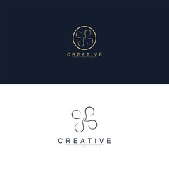 Nature flower logo icon design template flat vector illustration