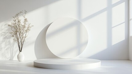 Minimalist White Moon Stage