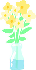 Yellow Flower Vase Clipart