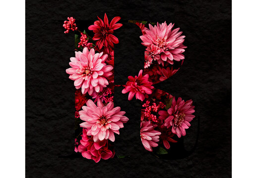 Flowers Capital Letter Poster