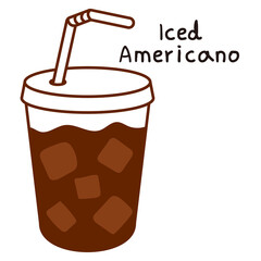 Cool Iced Americano Illustration
