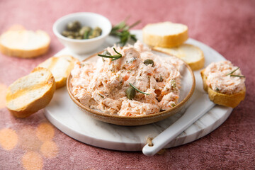 Salmon rillettes with capers