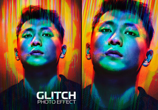 Colorful Glitch Photo Effect