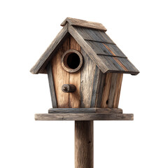 PNG Rustic Wooden Birdhouse Birdhouse Design Backyard Bird Feeder Garden Decor Wildlife Habitat against transparent Background
