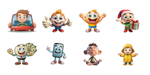 Obraz premium PNG CARTOON CHARACTERS