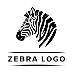 Flat Zebra logo vector – stylish and striped zebra head design perfect for safari brands, wildlife conservation, kids’ products, or modern minimalist logos

