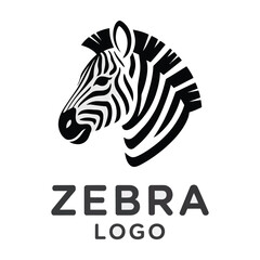 Flat Zebra logo vector – stylish and striped zebra head design perfect for safari brands, wildlife conservation, kids’ products, or modern minimalist logos

