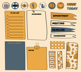 bullet journal  and planner stickers collection for autumn