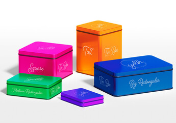 Tin Box Packaging Mockup