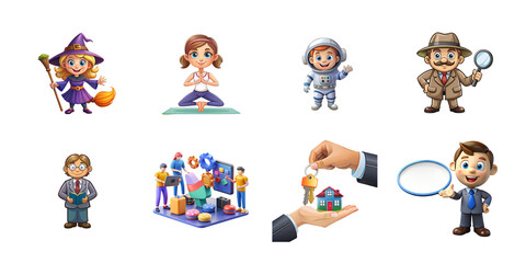 Fototapeta premium PNG CARTOON CHARACTERS