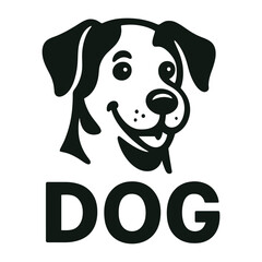 Flat Dog logo vector – friendly and modern dog head design perfect for pet brands, veterinary clinics, dog training services, or animal shelter logos

