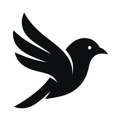 Obraz premium Flat Bird logo vector – simple and elegant flying bird design ideal for nature brands, wildlife organizations, eco products, or minimalist branding