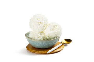 Indulge in Delicious Ice Cream Scoops Served in a Colorful