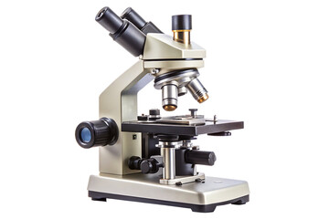 Modern compound microscope isolated on white background png isolated on a white background ai