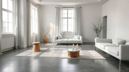Fototapeta premium white minimalist room interior