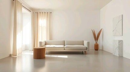 Fototapeta premium white minimalist room interior