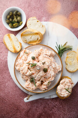 Salmon rillettes with capers