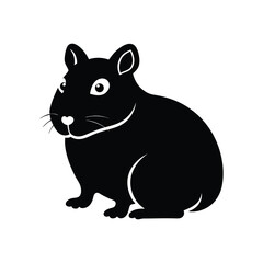 Silhouette vector icon of hamster on white background in  Adobe Illustrator Artwork