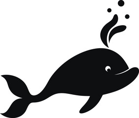 vector illustration of a cartoon whale