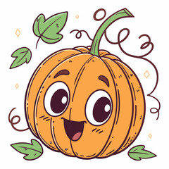 Cute Smiling Pumpkin Vector
