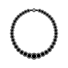Circular pearl necklace design isolated on transparent background
